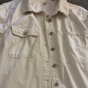 Cream oversized short sleeve shirt women’s